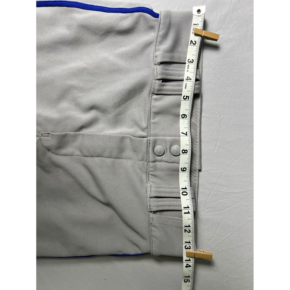 Champro Youth Large Baseball Pants Gray Blue Side Stripe Adjustable Hem BP11L - Picture 7 of 8